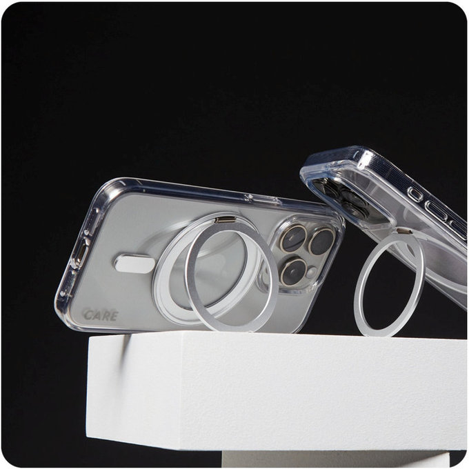 Etui Kickstand z MagSafe do iPhone 16 Pro, Srebrne, CARE