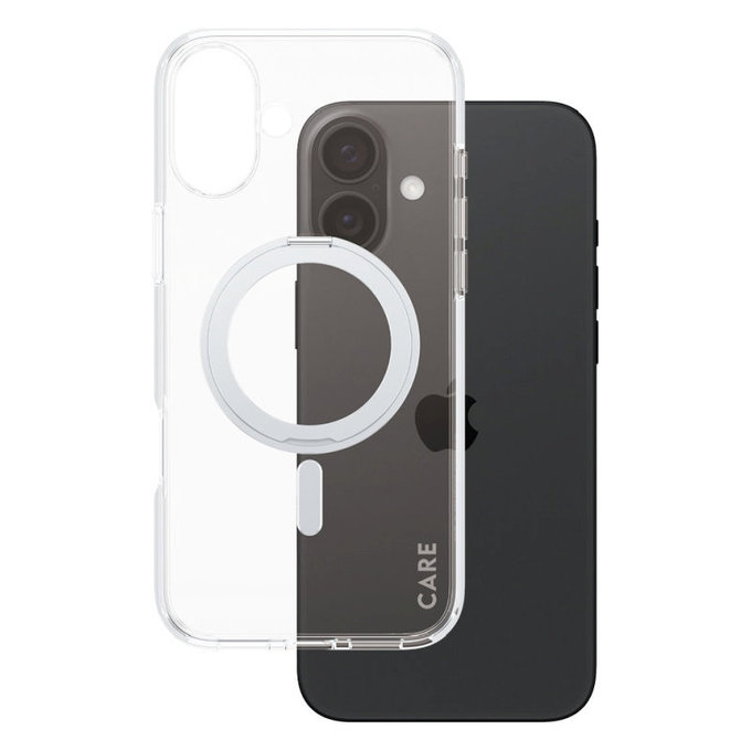 Etui Kickstand z MagSafe do iPhone 16 Plus, Srebrne, CARE