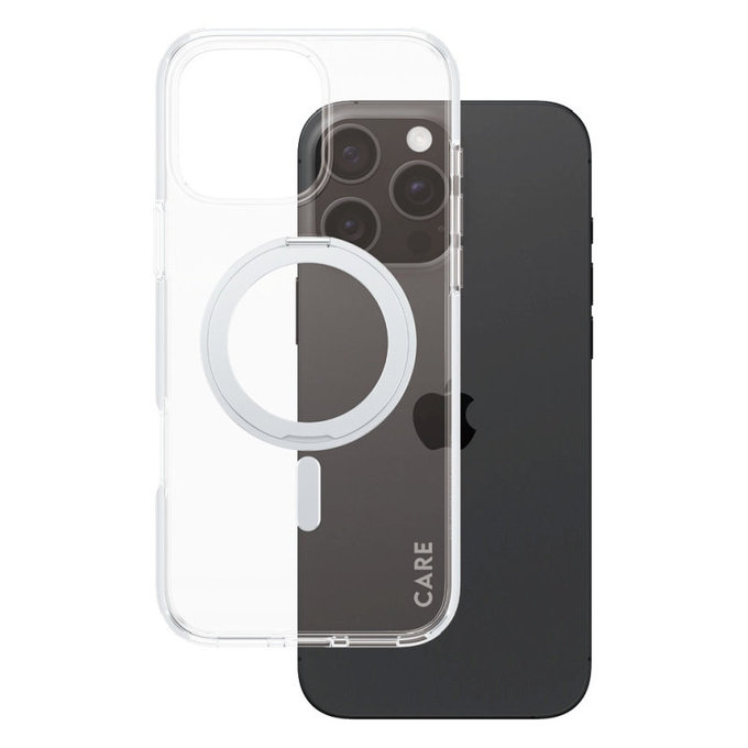 Etui Kickstand z MagSafe do iPhone 16 Pro Max, Srebrne, CARE