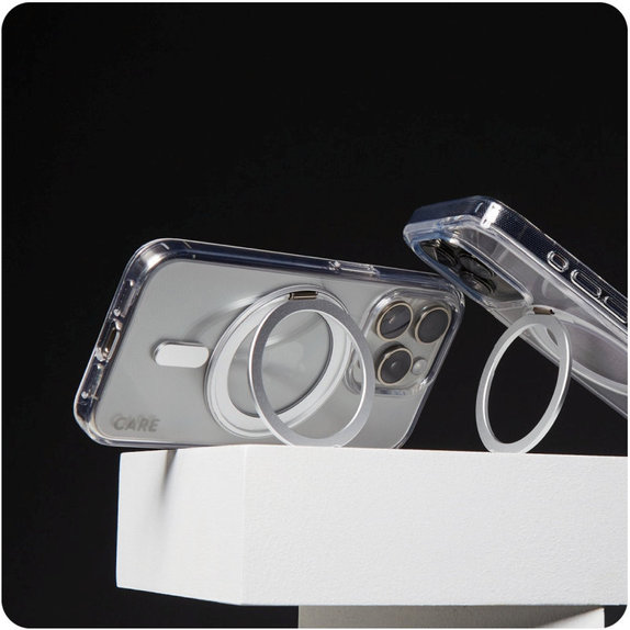 Etui Kickstand z MagSafe do iPhone 16 Pro Max, Srebrne, CARE