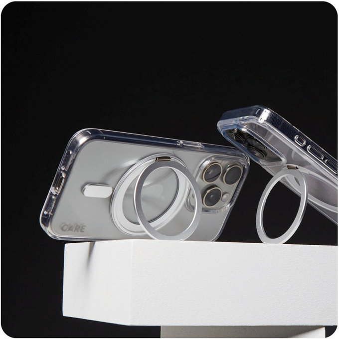 Etui Kickstand z MagSafe do iPhone 16 Pro Max, Srebrne, CARE