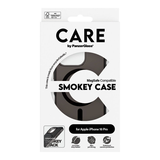 Etui Smokey z MagSafe do iPhone 16 Pro, Czarne, CARE