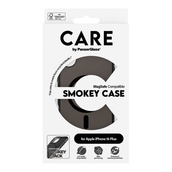 Etui Smokey z MagSafe do iPhone 16 Plus, Czarne, CARE