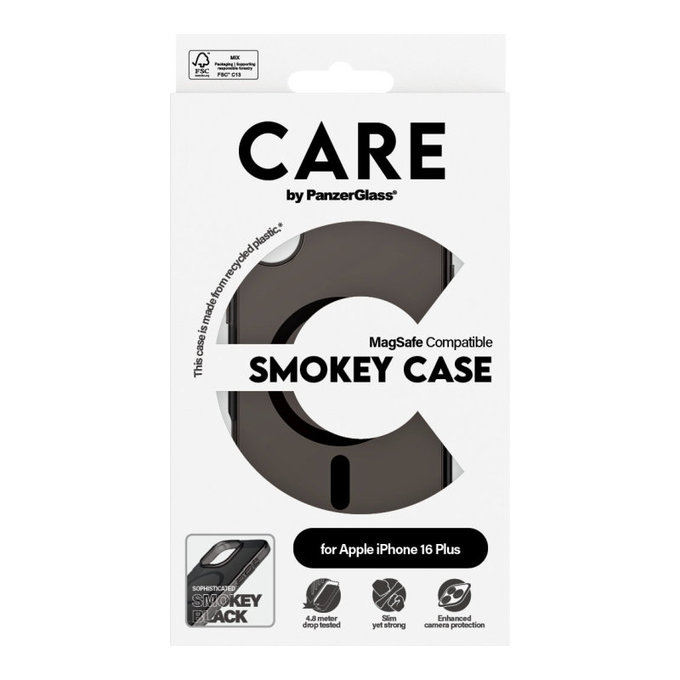 Etui Smokey z MagSafe do iPhone 16 Plus, Czarne, CARE