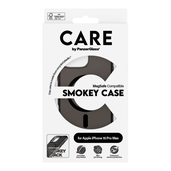 Etui Smokey z MagSafe do iPhone 16 Pro Max, Czarne, CARE