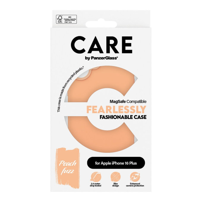 Etui Fearlessly z MagSafe do iPhone 16 Plus, Peachy, CARE