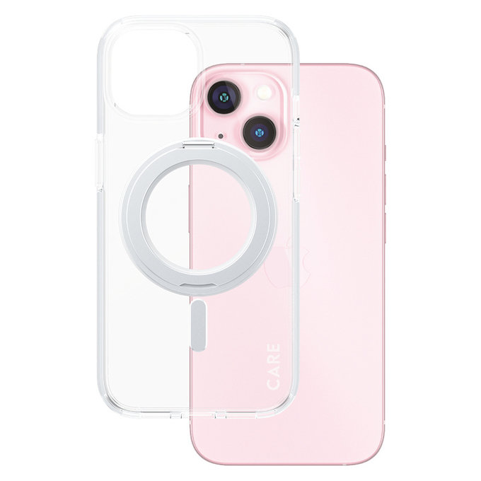 Etui Kickstand z MagSAFE by PanzerGlass do iPhone 15, Srebrne, PanzerGlass