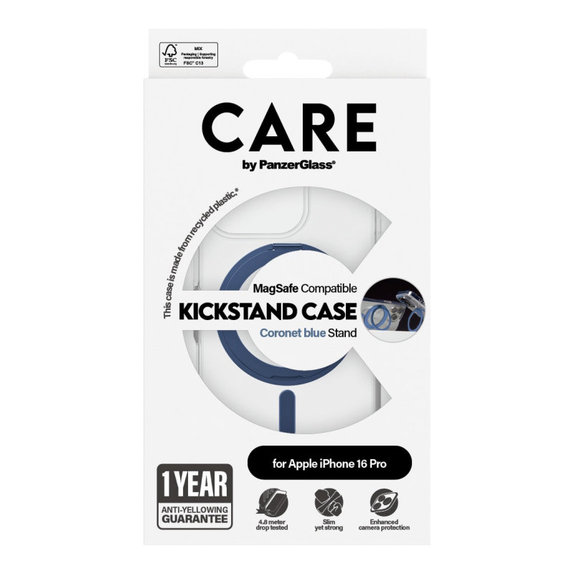 Etui Kickstand z MagSafe do iPhone 16 Pro, Niebieskie, CARE