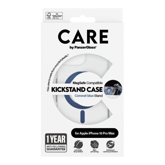 Etui Kickstand z MagSafe do iPhone 16 Pro Max, Niebieskie, CARE