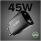 Adapter podróżny LCD USB-C, GaN, 45 W PD, czarny, SBS