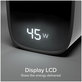 Adapter podróżny LCD USB-C, GaN, 45 W PD, czarny, SBS