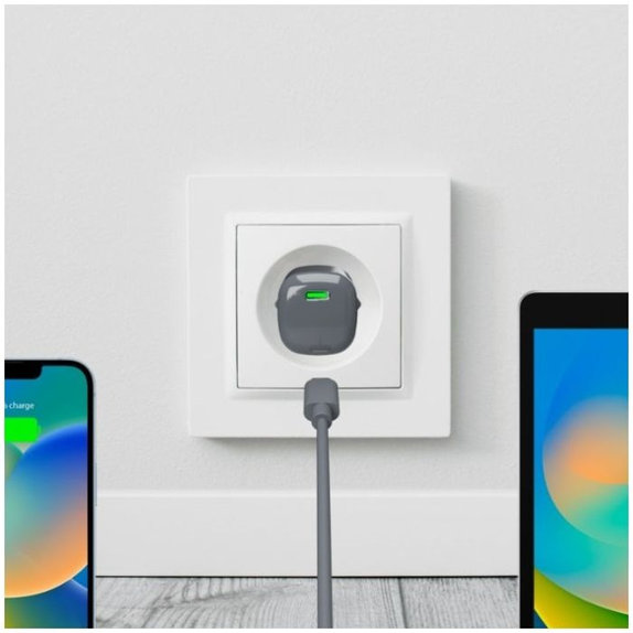 Ladowarka MiniPro USB-C, GaN, 20W, black oyster, PURO