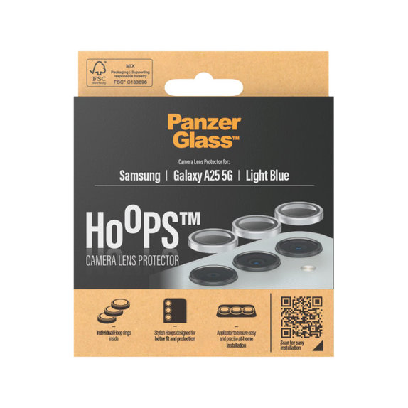 Osłona obiektywu aparatu Hoops do Samsung A25 5G, Jasnoniebieskie, PanzerGlass
