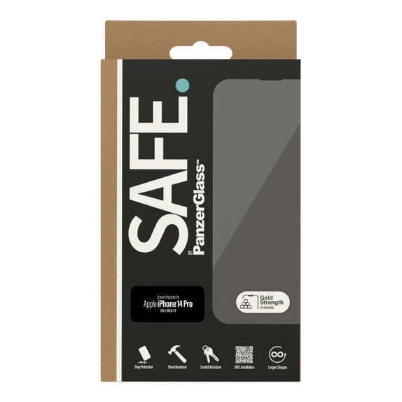 Szkło hartowane Case Friendly UWF do iPhone 14 Pro, Czarne, SAFE