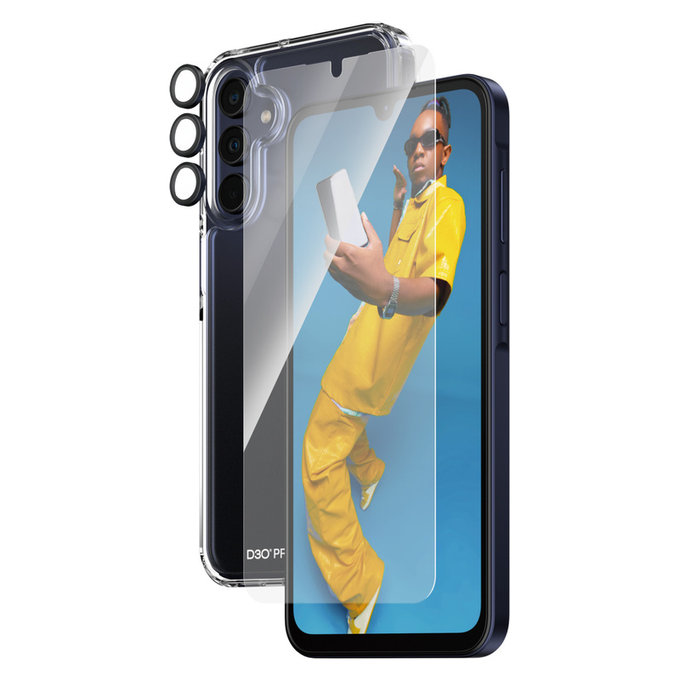 Bundle Hoops + Szkło hartowane UWF + Hard Case D3O do Samsung Galaxy A15/A15 5G, PanzerGlass