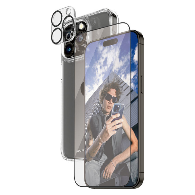 Bundle PicturePerfect + Szkło hartowane UWF + Hard Case D3O do iPhone 15 Pro Max, PanzerGlass