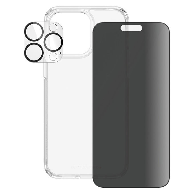 Bundle PicturePerfect + Szkło hartowane UWF Privacy + Hard Case D3O do iPhone 15 Pro Max, PanzerGlass