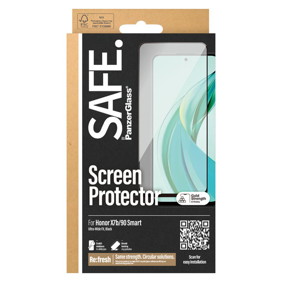 Szkło hartowane UWF do Honor 90 Smart, Čierne, SAFE by PanzerGlass