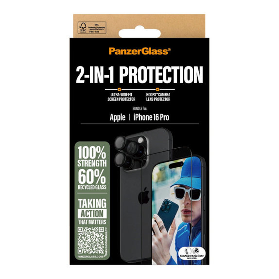 Bundle Hoops + szkło hartowane UWF do iPhone 16 Pro, PanzerGlass