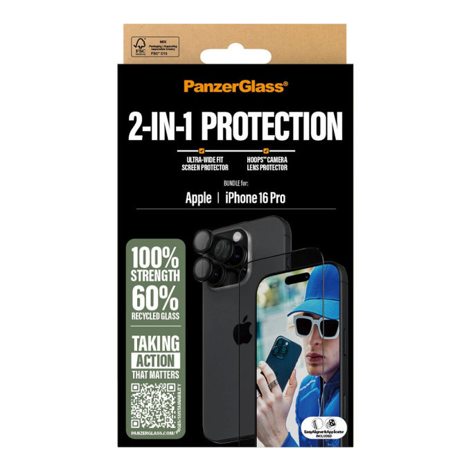 Bundle Hoops + szkło hartowane UWF do iPhone 16 Pro, PanzerGlass