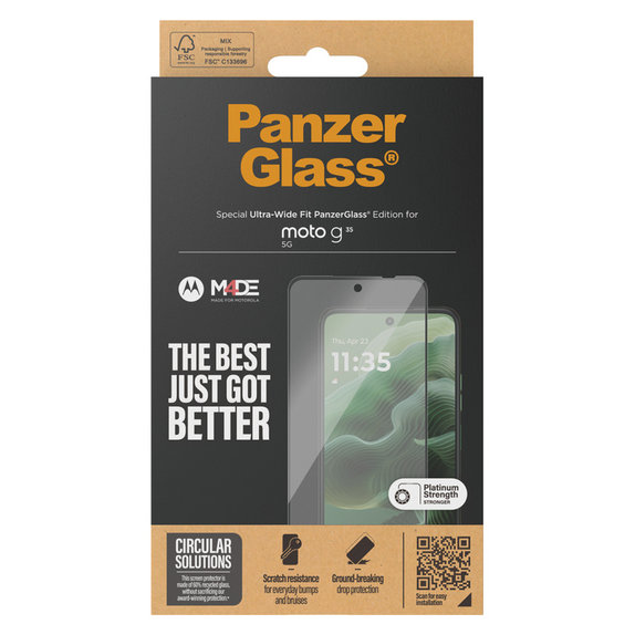 Szkło hartowane UWF do Motorola Moto G35 5G, Czarne, PanzerGlass