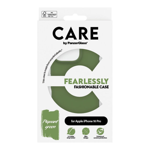 Etui Fearlessly do iPhone 16 Pro, Zielone, CARE
