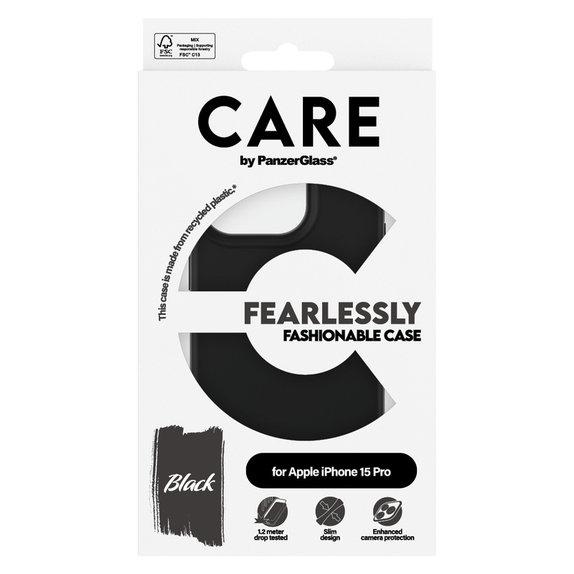 Etui Fearlessly do iPhone 15 Pro, Czarne, PanzerGlass