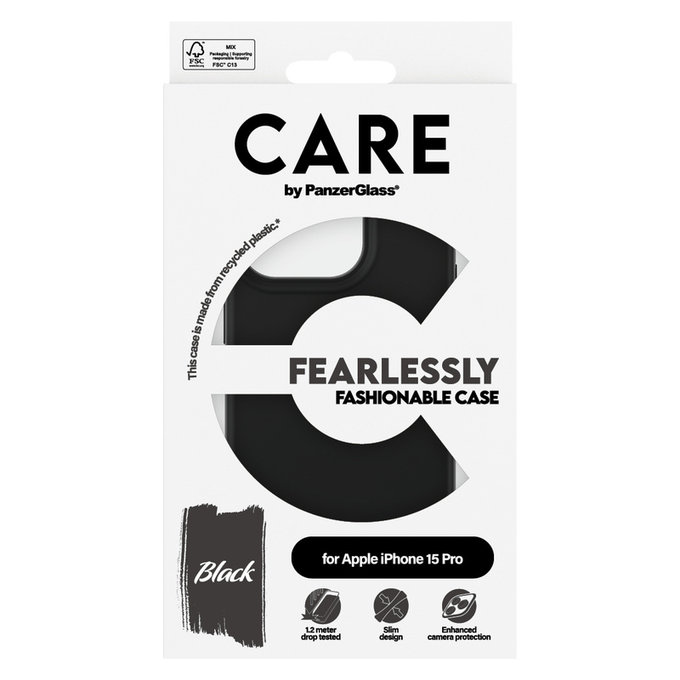 Etui Fearlessly do iPhone 15 Pro, Czarne, PanzerGlass