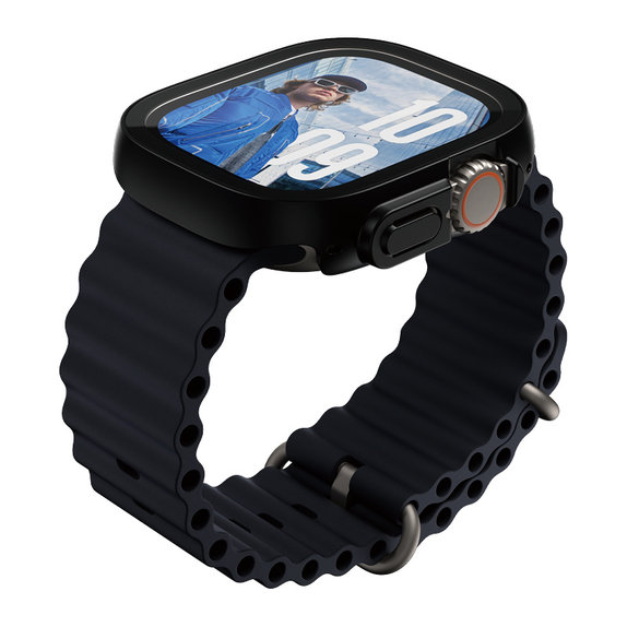 Szkło hartowane Full Body Slim do Apple Watch Ultra 2024/Ultra 2/Ultra, Czarne, PanzerGlass