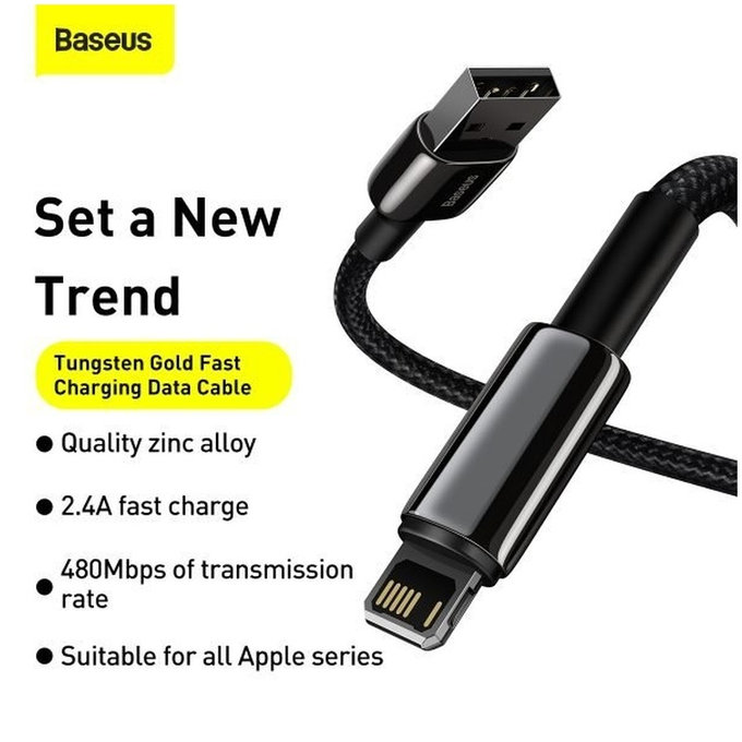 Kabel Lightning/USB, 1.5m | czarny | black | Baseus