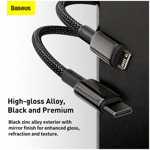 Kabel Lightning/USB-C, 1.5m | czarny | black | Baseus