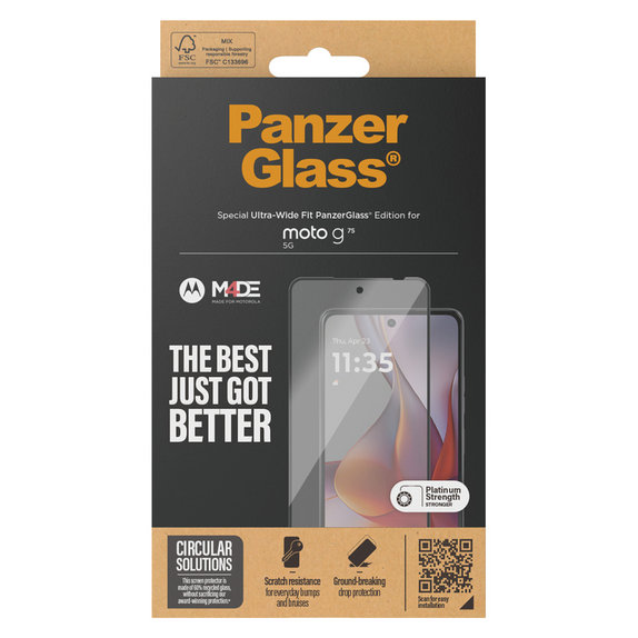 Szkło hartowane UWF do Motorola Moto G75 5G, Czarne, PanzerGlass