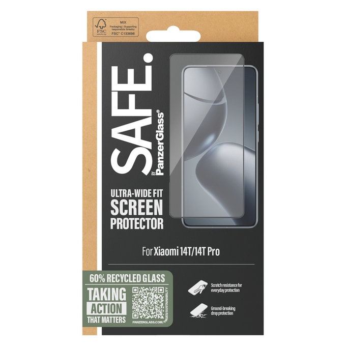 Szkło hartowane UWF do Xiaomi 14T/14T Pro, Czarne, SAFE by PanzerGlass