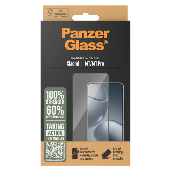 Szkło hartowane UWF do Xiaomi 14T/14T Pro, Czarne, PanzerGlass