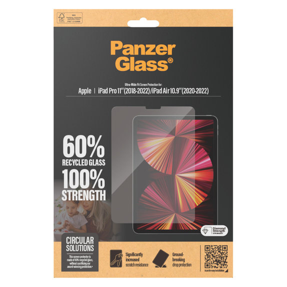 Szkło hartowane UWF do iPad Pro 11"/Air 10,9'', Przezroczyste, PanzerGlass