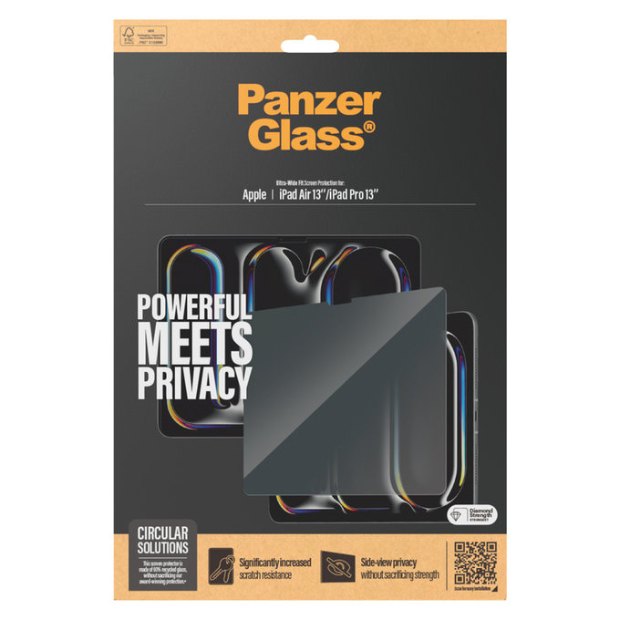 Szkło hartowane UWF Privacy do iPad Pro 13"/Air 13'', Przezroczyste, PanzerGlass