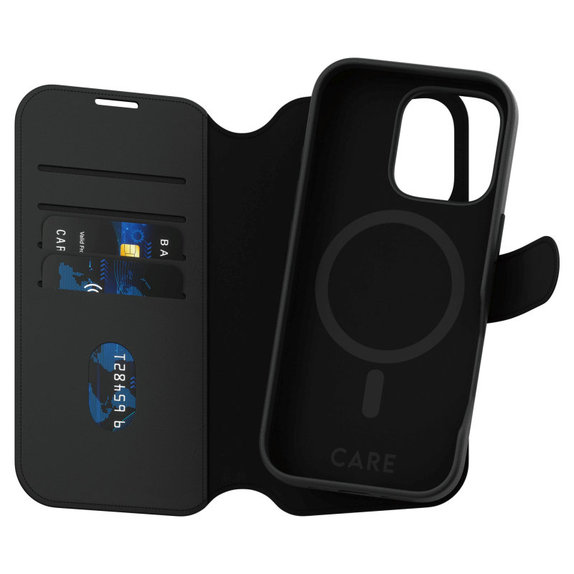 Etui Wallet Tango Two-In-One z MagSafe do iPhone 16 Pro, Czarne, CARE