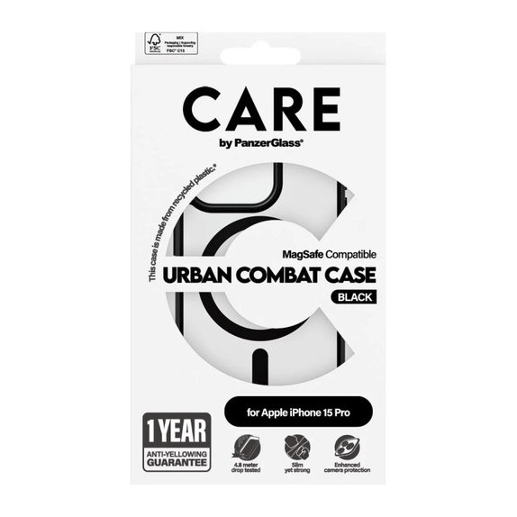 Etui Urban Combat z MagSAFE by PanzerGlass do iPhone 15 Pro, Czarne, PanzerGlass