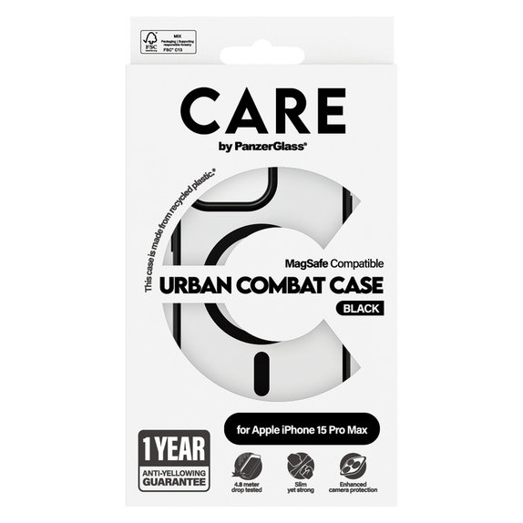 Etui Urban Combat z MagSAFE by PanzerGlass do iPhone 15 Pro Max, Czarne, PanzerGlass