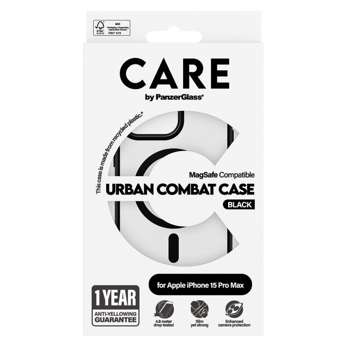 Etui Urban Combat z MagSAFE by PanzerGlass do iPhone 15 Pro Max, Czarne, PanzerGlass