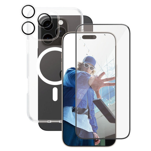 Bundle Hoops + Szkło hartowane UWF + Etui Urban Combat do iPhone 16 Pro Max, CARE