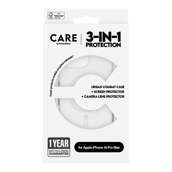 Bundle Hoops + Szkło hartowane UWF + Etui Urban Combat do iPhone 16 Pro Max, CARE
