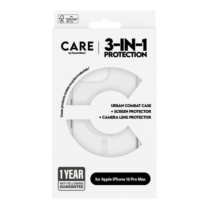 Bundle Hoops + Szkło hartowane UWF + Etui Urban Combat do iPhone 16 Pro Max, CARE