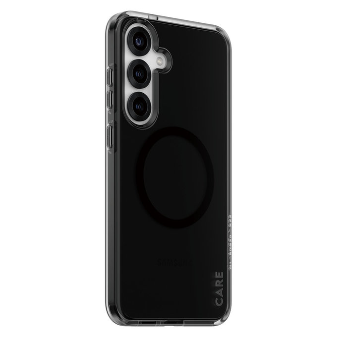 Etui Smokey z czarnym QI do Samsung Galaxy S25+, Czarne, PanzerGlass
