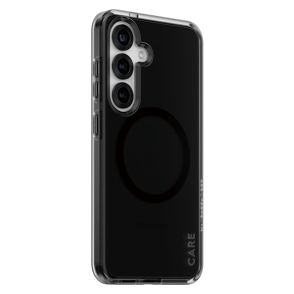 Etui Smokey z czarnym QI do Samsung Galaxy S25, Czarne, PanzerGlass