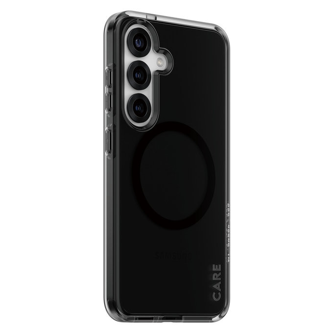 Etui Smokey z czarnym QI do Samsung Galaxy S25, Czarne, PanzerGlass