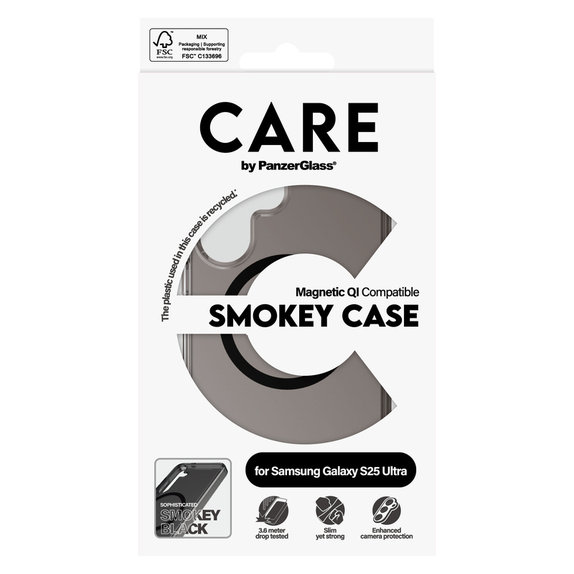 Etui Smokey z czarnym QI do Samsung Galaxy S25 Ultra, Czarne, PanzerGlass
