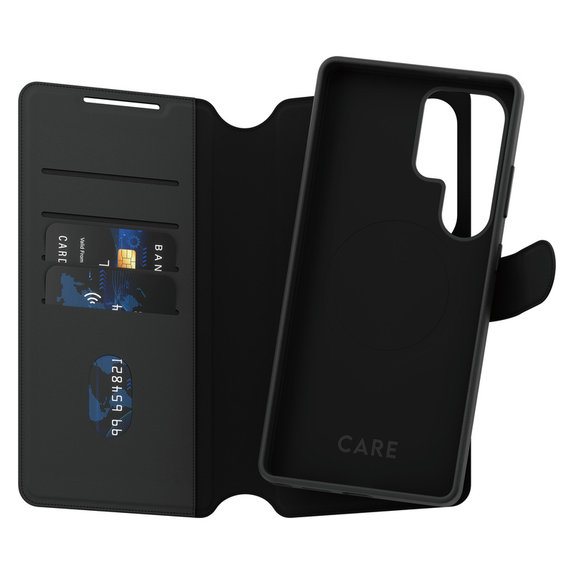 Etui Wallet Tango Two-In-One z QI do Samsung Galaxy S25 Ultra, Czarne, PanzerGlass