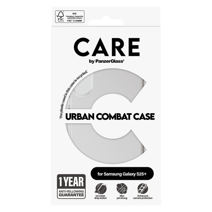 Etui Urban Combat do Samsung Galaxy S25+, Przezroczyste, PanzerGlass