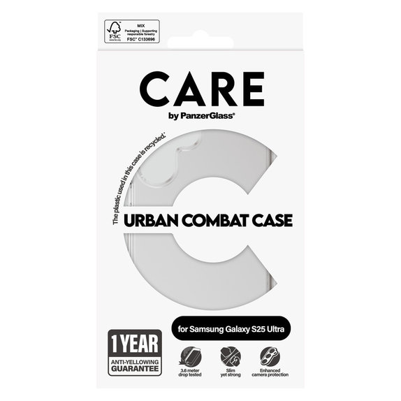 Etui Urban Combat do Samsung Galaxy S25 Ultra, Przezroczyste, PanzerGlass